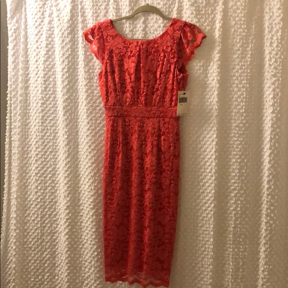 Brand New ABS by Allen schwartz coral dress size M